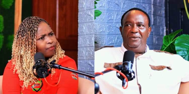A screengrab of Davis Kana and Wanjiku during the podactas session with Wanjiku. Photo/Cleopatra Wanjiku Podcast