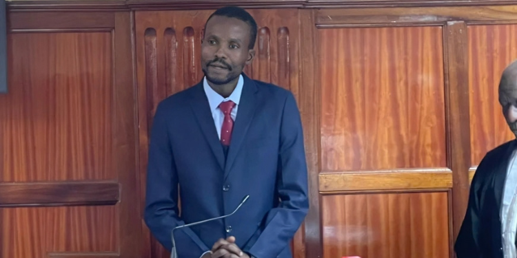 Photo showing John Matara Main suspect in the murder of socialite Starlet Wahu appearing before the court . Photo/ Courtesy
