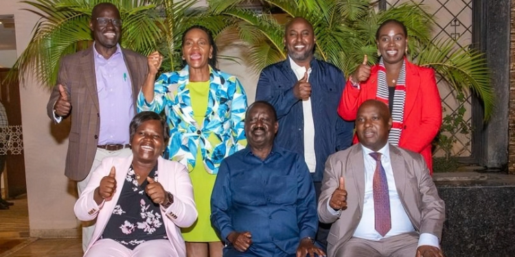 Photo showing Raila and ODM members during his October 3, 2025 meeting . Photo/ Raila Odinga/ X