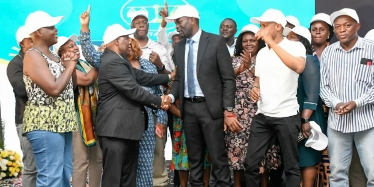 Photo of Nairobi Senator Edwin Sifuna (centre) during the unveiling of The Equitable Party in Nairobi on October 4, 2026 as his political vehicle for the presidency. PHOTO/ Linda Mwananchi X