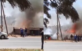 Photos of the houses reportedly burnt. PHOTO/ SCREENGRAB