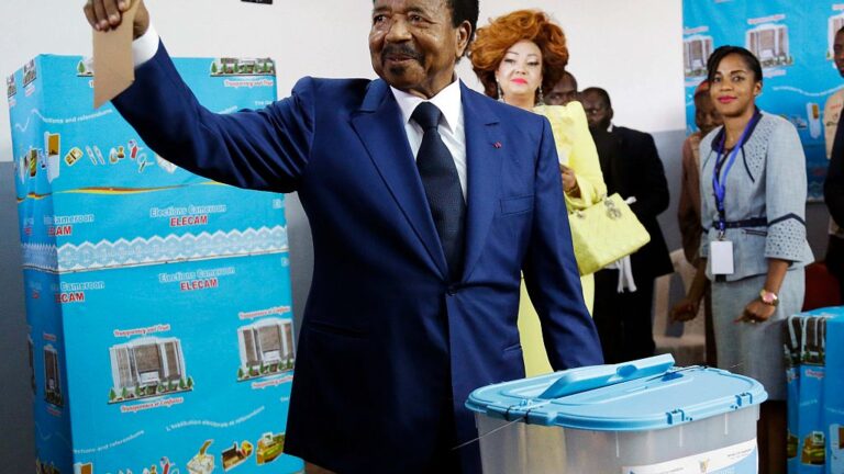 Cameroonian president Paul Biya during the presidential election of 2018. PHOTO/ Africa News