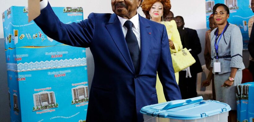 Cameroonian president Paul Biya during the presidential election of 2018. PHOTO/ Africa News