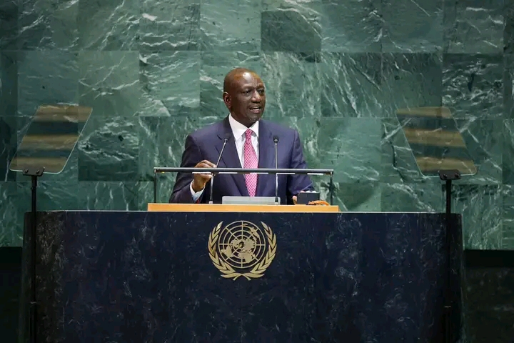 President William Ruto delivering Kenya’s National Statement at the General Assembly Debate of the United Nations in New York on September 24, 2025. PHOTO/ Ruto X