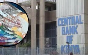 A Photo Collage of CBK Bank of Kenya and Current Kenya's Currency