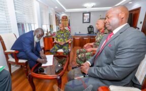 Chief of the Defence Forces (CDF), General Charles Kahariri, hosted the Special Representative of the Chairperson of the African Union Commission (SRCC) for Somalia and Head of the African Union Support and Stabilisation Mission in Somalia (AUSSOM), Ambassador El-Hadji Ibrahima Diene, at Defence Headquarters in Nairobi.