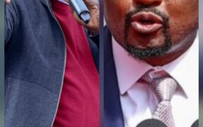 A photo collage of Rigathi Gachagua and Moses Kuria
