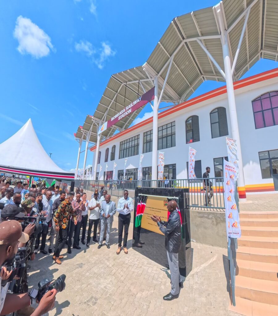 President William Ruto commissions the new Mombasa Railway Station. PHOTO/ Kenya Railways X