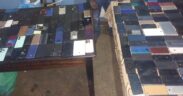 Stolen electronic goods including phones and laptops. PHOTO/ National Police Service X Account