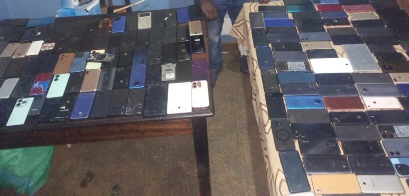 Stolen electronic goods including phones and laptops. PHOTO/ National Police Service X Account