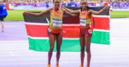 Faith Kipyegon and Beatrice Chebet at the World Athletics Championship in Tokyo. PHOTO/ Team Kenya X