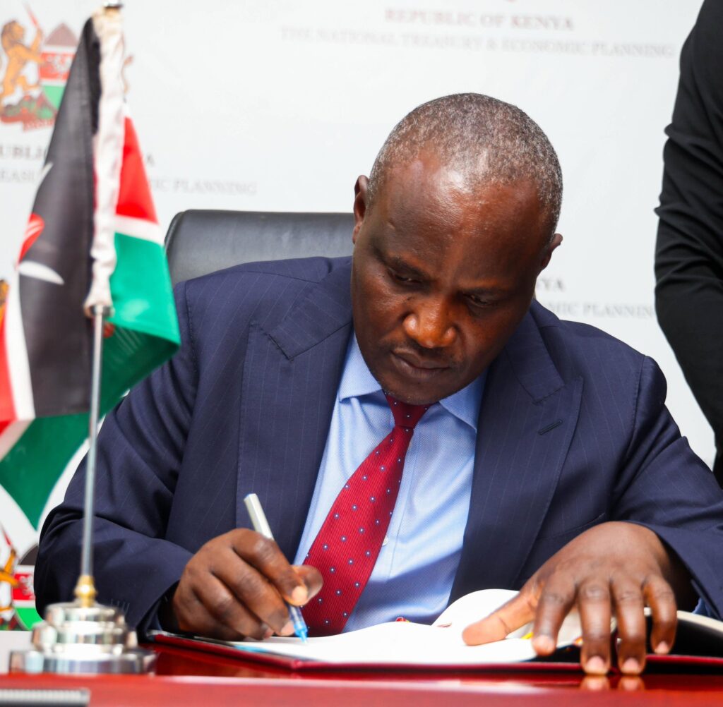 National Treasury CS Mbadi signing an agreement of DTA between Kenya and Belgium on September 30 2025. PHOTO/ Mbadi X