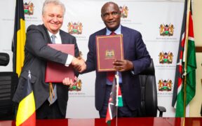 A collage of National Treasury CS Mbadi and Ambassador Peter Maddens during the signing of DTA on September 30, 2025. PHOTO/ Mbadi X