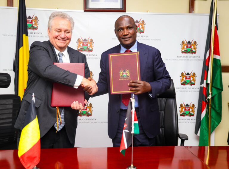 A collage of National Treasury CS Mbadi and Ambassador Peter Maddens during the signing of DTA on September 30, 2025. PHOTO/ Mbadi X