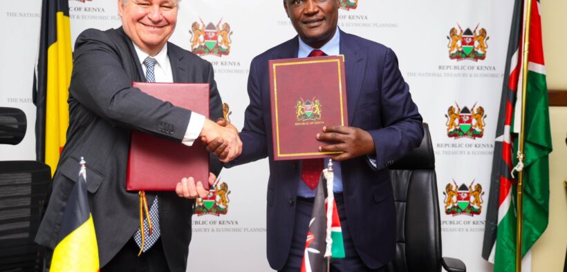 A collage of National Treasury CS Mbadi and Ambassador Peter Maddens during the signing of DTA on September 30, 2025. PHOTO/ Mbadi X