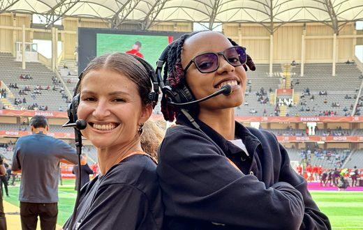 photo collage of Quincy Icon and her Co-Choreoghrapher Karina Palma at CHAN 2025 In Nairobi.Image Credit: Quincy Icon