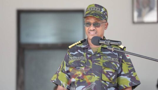 General Charles Kahariri conducted a two-day visit to Kenya Navy Base (KNB), Mtongwe and KNB Manda Bay