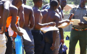 Applicants during a past police recruitment exercise. PHOTO/FILE.