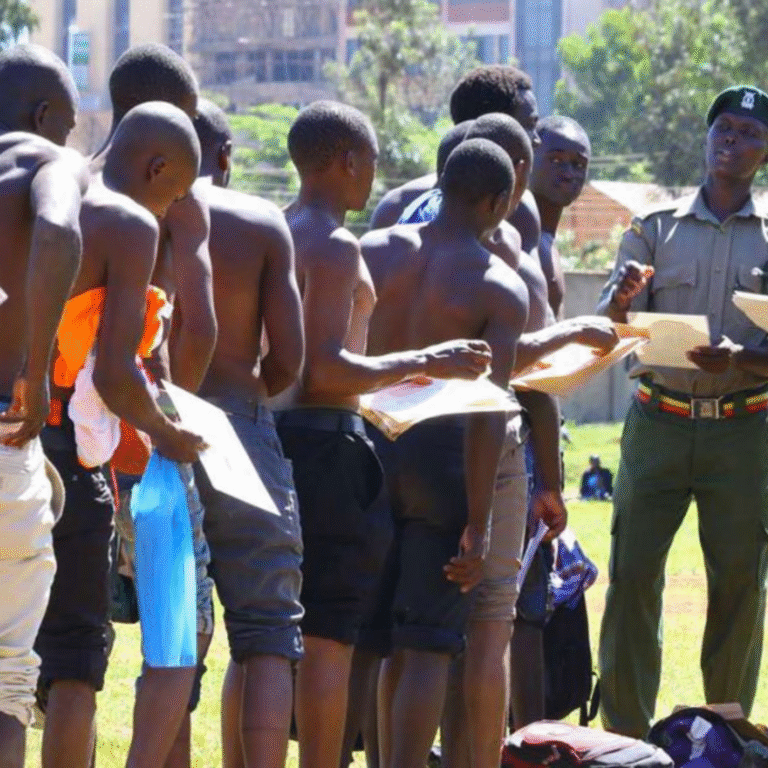 Applicants during a past police recruitment exercise. PHOTO/FILE.