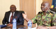 Police IG Douglas Kanja and NPSC CEO Peter Kiptanui Leley during the unveiling of police recruitment system PHOTO/NPSC.