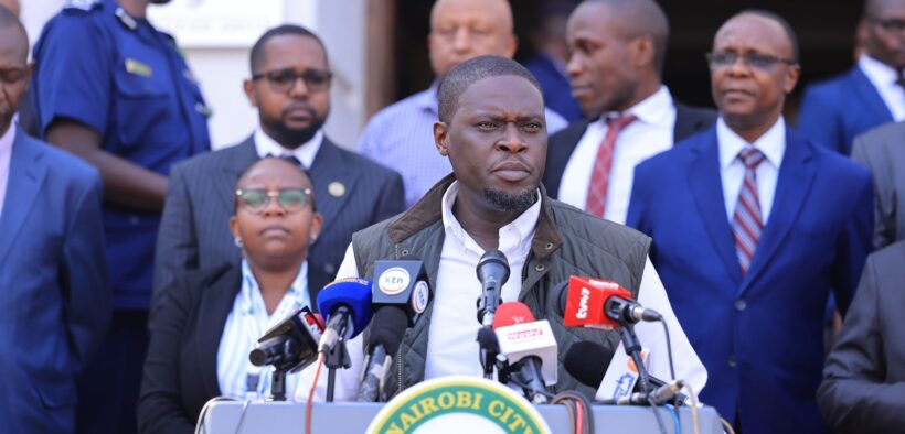 Nairobi City County Governor Johnson Sakaja during a press briefing on September 8, 2025. PHOTO/Sakaja WhatsApp Channel
