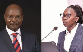 A photo collage of advocate Kyalo Mbobu and LSK President Faith Odhiambo. PHOTO/Odhiambo X.