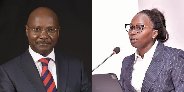 A photo collage of advocate Kyalo Mbobu and LSK President Faith Odhiambo. PHOTO/Odhiambo X.