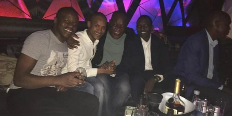 mbakassi East MP Babu Owino drinking with Nick Ruto. PHOTO/ UGC.