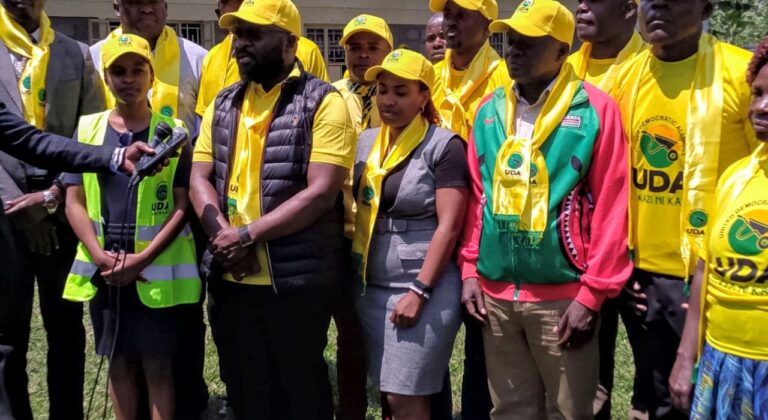 A section of Malava leaders under UDA umbrella during a past media briefing. PHOTO/ Mulembe News, website.