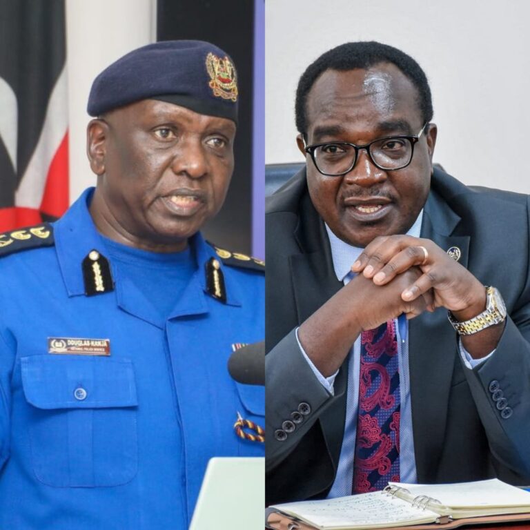 A photo collage of Police IG Douglas Kanja and Education CS Julius Ogamba. PHOTO/NPS/.MoE.