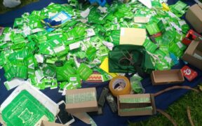 Safaricom, Airtel and Telkom recovered during the raid. PHOTO/DCI.