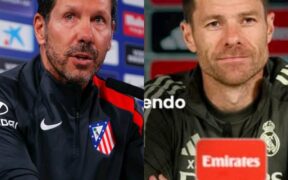 Atletico coach Diego Simeone and Real Madrid coach Xabi Alonso. PHOTO/Real Madrid Facebook/Atletico Madrid Facebook.