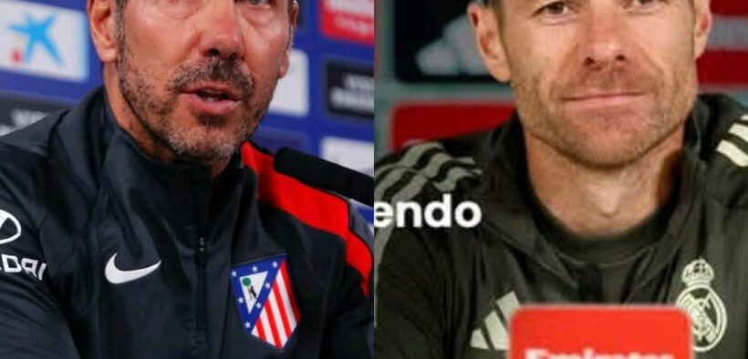 Atletico coach Diego Simeone and Real Madrid coach Xabi Alonso. PHOTO/Real Madrid Facebook/Atletico Madrid Facebook.