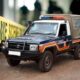 Kenya police vehicle at the crime scene. PHOTO/ NTV X
