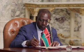 President William Ruto signing an MoU in Cairo Egypt on Wednesday, January 29, 2025. PCS