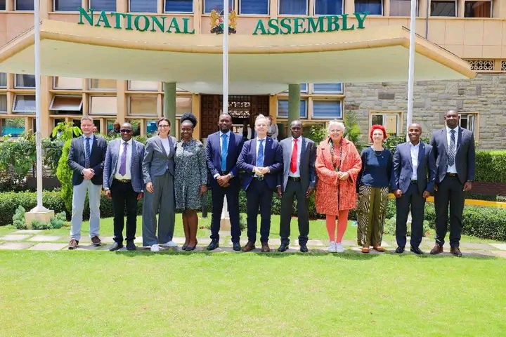 A group of Kenya and Germany MPs outside the National Assembly. PHOTO/NA