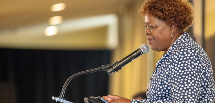 Land CS Wahome speaking at previous event. PHOTO/ Wahome X