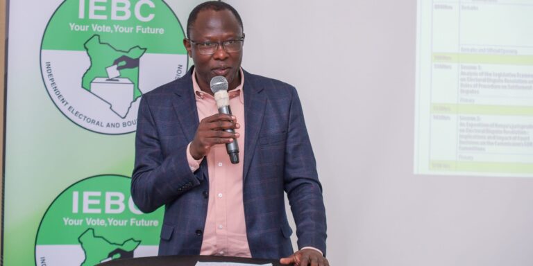 IEBC Chairperson Ethekon at previous IEBC event. PHOTO/ IEBC X