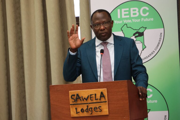 IEBC Chairperson Ethekon at previous event. PHOTO/ IEBC X