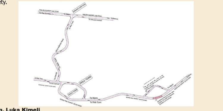 KeNHA's proposed traffic management plan during the closure of Njoro-Mau Summit (B129) Road. PHOTO/ KeNHA.