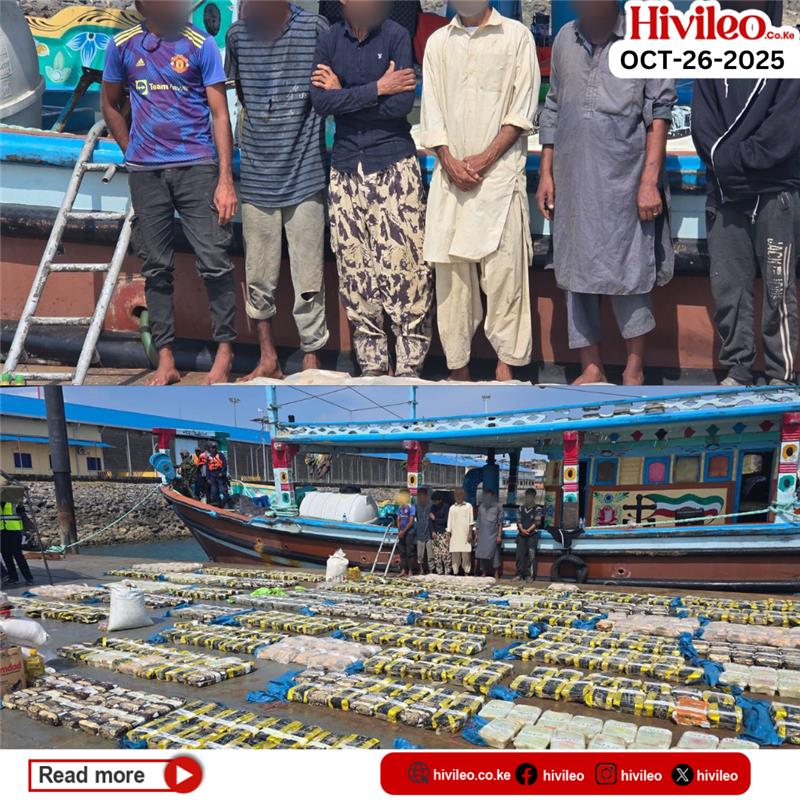NPS arrested six foreign individuals with narcotics worth Ksh8.2 billion in Mombasa. PHOTO/NPS X.