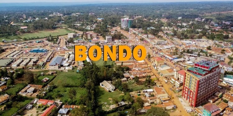 An aeriel shot of Bondo town