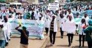 Doctors and clinical workers protest in Nairobi. | PHOTO: KMPDU. Kiambu
