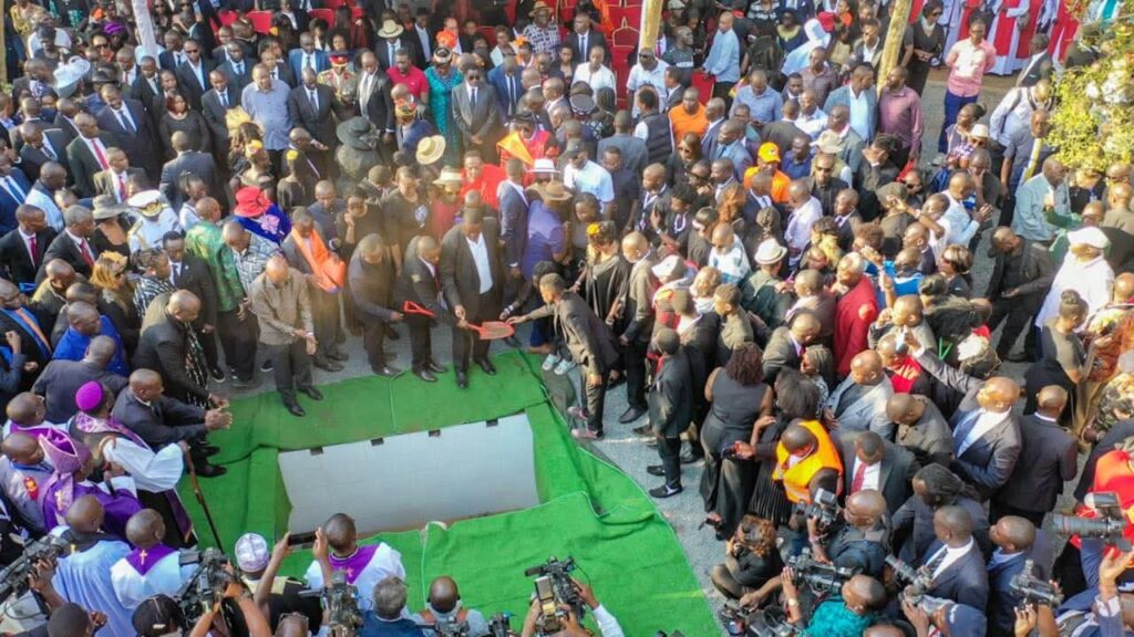 An image captured of people attending Former Prime Minister Raila Odinga's Burial PHOTO/File/X