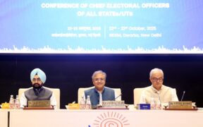 India’s Chief Election Commissioner And Other Officials At a Conference in New Delhi. PHOTO/ ECI X