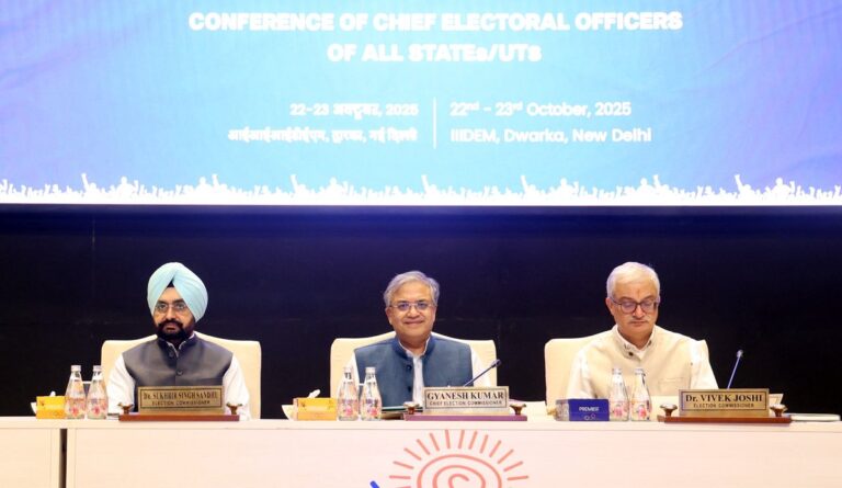 India’s Chief Election Commissioner And Other Officials At a Conference in New Delhi. PHOTO/ ECI X
