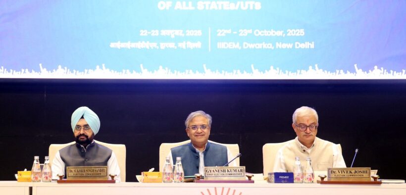 India’s Chief Election Commissioner And Other Officials At a Conference in New Delhi. PHOTO/ ECI X