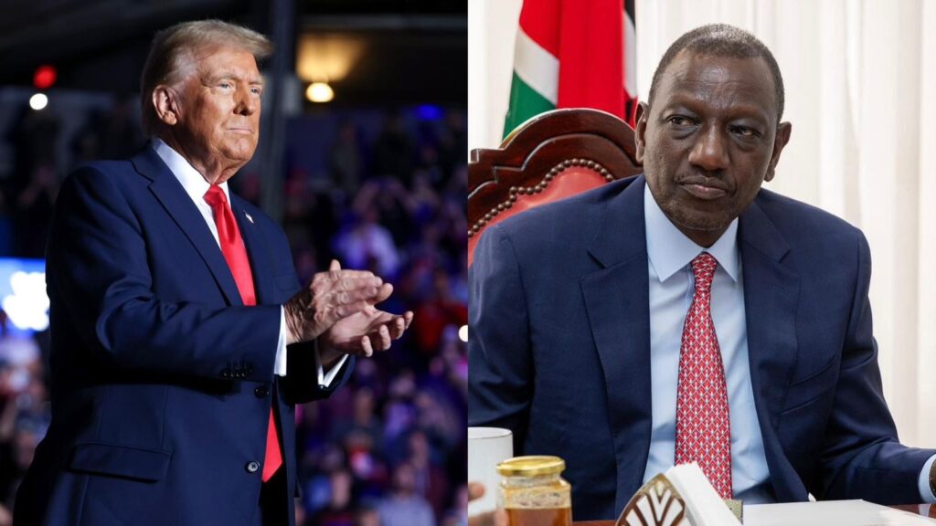 A collage of U.S. President Donald Trump and Kenya's President William Ruto for illustration purposes. PHOTO/FILE