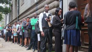 Kenyans Queue In Nairobi, Seeking Employment Opportunities. PHOTO/ Courtesy.