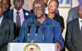 Oburu Oginga during his past address: PHOTO/ ODM